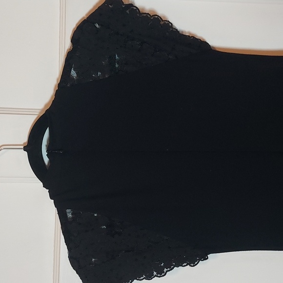 Eva Franco Marcel Lace Cap Sleeve Dress In Black A Line Size 6 - Picture 14 of 15